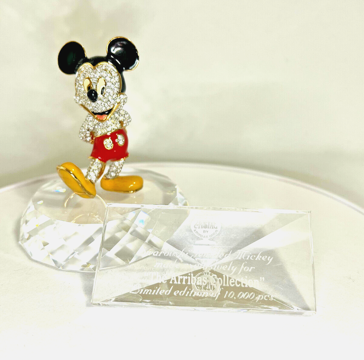 JEWELED MICKEY MOUSE Swarovski Disney Figurine Arribas