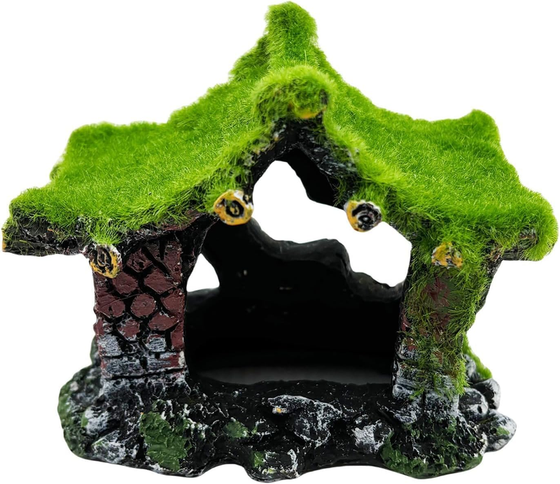 Aquarium Decoration House Resin Hollow Hideout House,Small Betta Fish Hide Acces