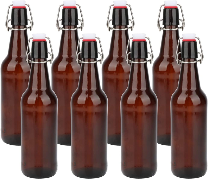 Glass Bottles with Swing Top Lids,Maredash Amber Glass Bottles for Home Brewing