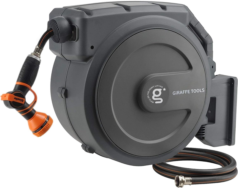 Giraffe Tools Retractable  Super Heavy Duty Garden Hose Reel 1/2 Inch X 78 Ft