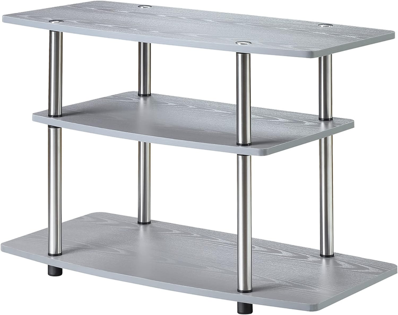 Designs2Go 3-Tier TV Stand, 31.5", Gray