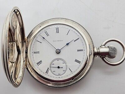 1883 ILLINOIS 'George Washington' Victorian FULL HUNTER Coin Silver Pocket Watch