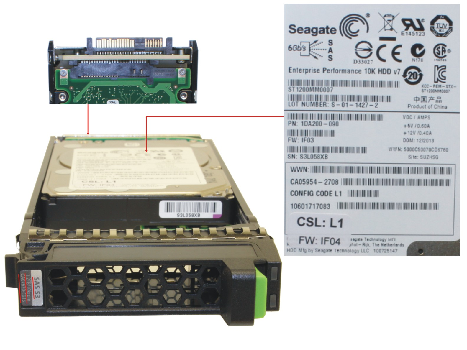 Fujitsu Eternus CA07670-E615 CA05954-2708 10601717083 1.2TB