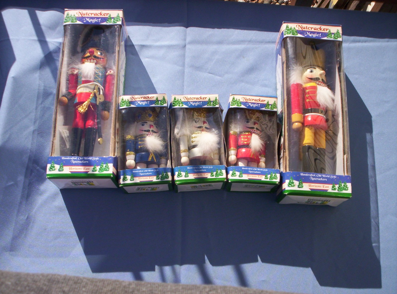 Nice lot of 5 Christmas Holiday Nutcrackers  decorations 2002 by Horizons East