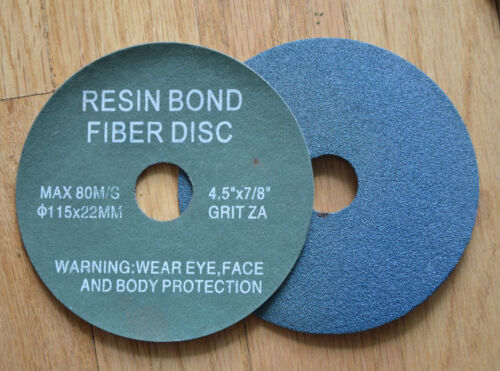   4-1/2" RESIN FIBER SANDING DISC Zirconia 24 Grit Grinding Discs / 25 Pack