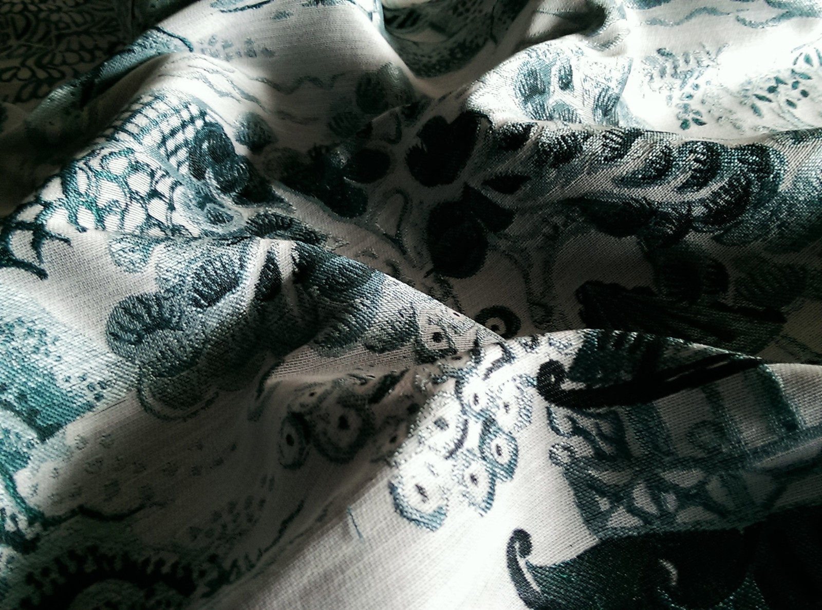 EXQUISITE PAGODA ASIAN TOILE WOVEN JACQUARD UPHLOSTERY FABRIC 20 YARDS JADE