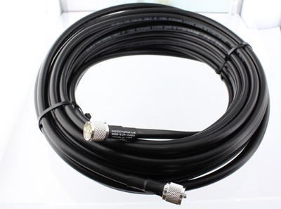 USA Made RG-8u RG213 Coax Antenna RF Cable Silver Teflon UHF Connectors 60 Ft