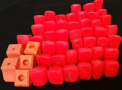 LARGE LOT of 48 Inline Skate Boot Heel Rear Brake Pads Replacement, Neon Orange