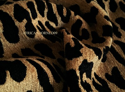 6M2B  ETHNIC CHIC WOVEN ANIMAL SKIN CHENILLE UPHOLSTERY FABRIC BTY MULTI BLK