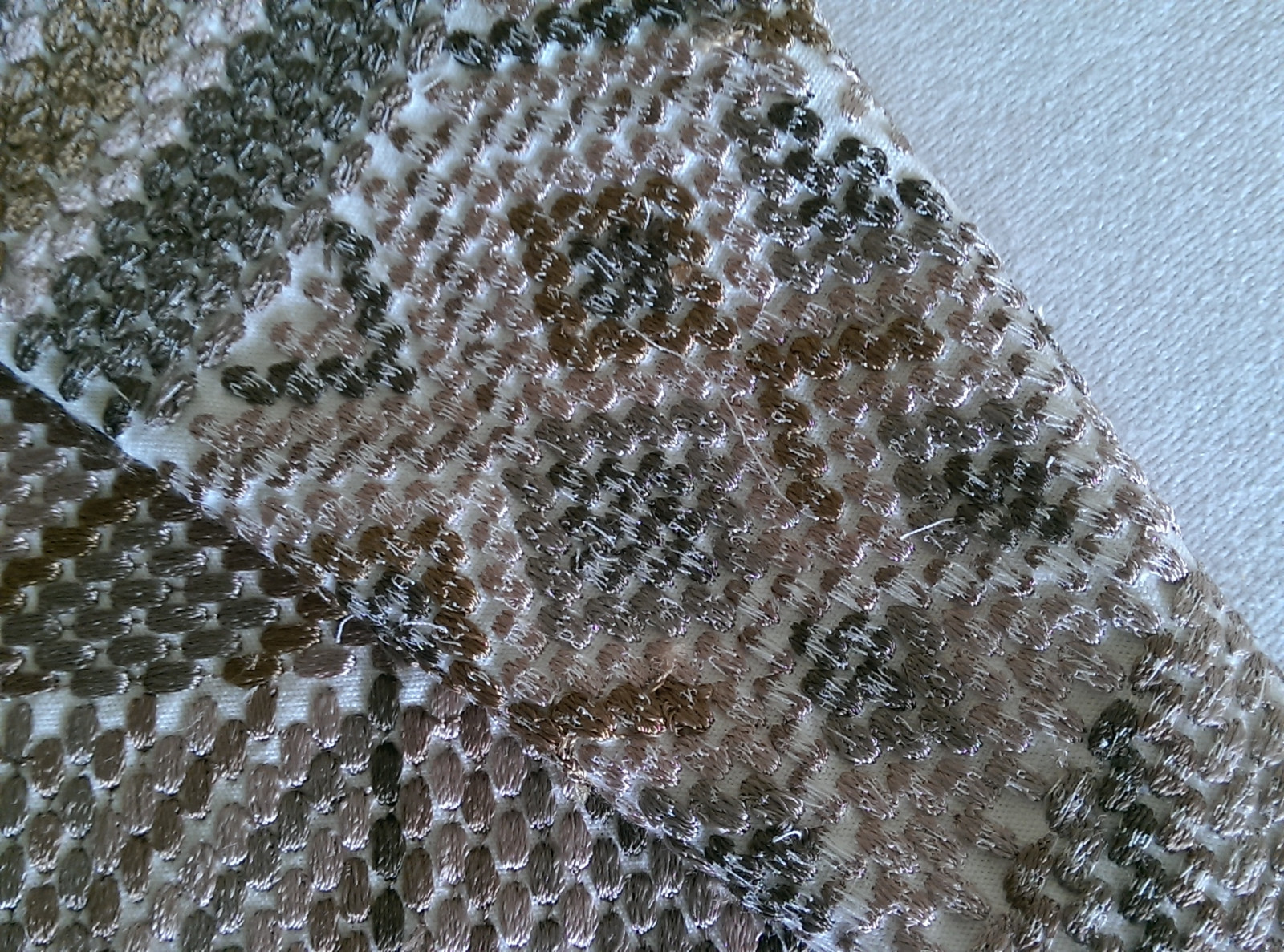 EXOTIC & ETHNIC CHIC TRIBAL WOVEN /EMBROIDERED UPHOLSTERY FABRIC BTY TAUPE