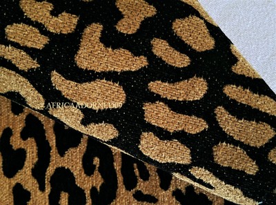 6M2B  ETHNIC CHIC WOVEN ANIMAL SKIN CHENILLE UPHOLSTERY FABRIC BTY MULTI BLK