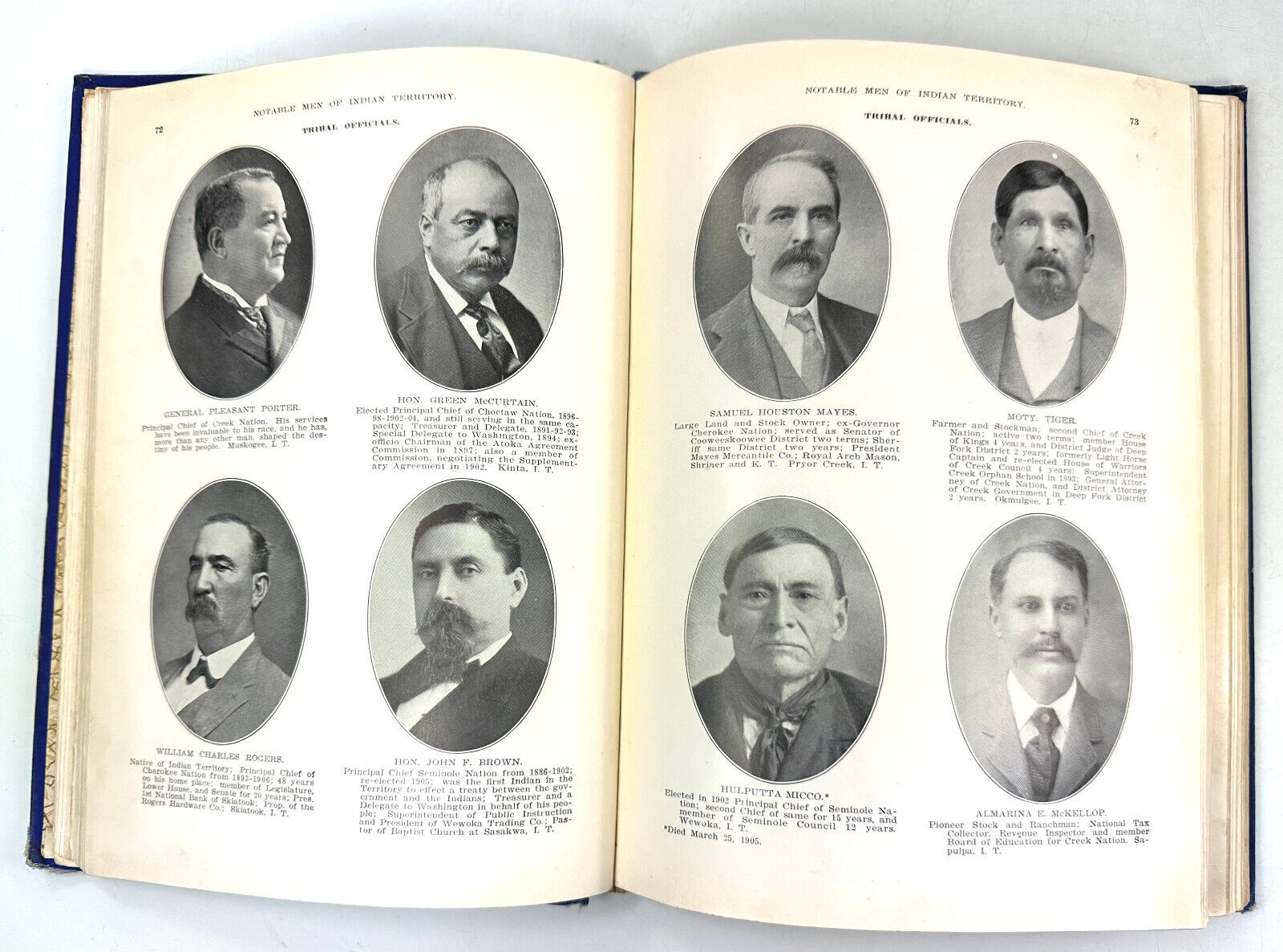 1904-1905 NOTABLE MEN OF IT AT THE BEGINNING OF THE 20th CENTURY (MUSKOGEE, IT)
