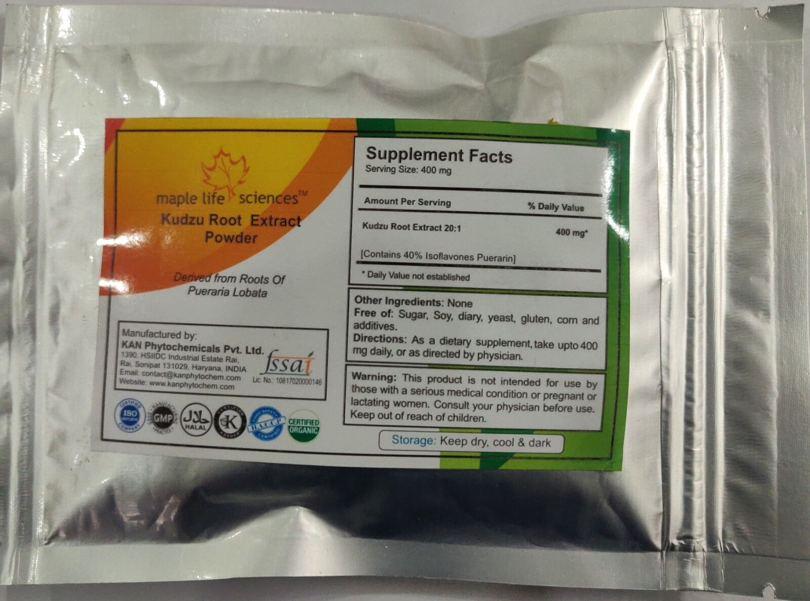 Kudzu Root Extract Powder  40% Isoflavones  Puerarin  NO FILLERS  100% pure
