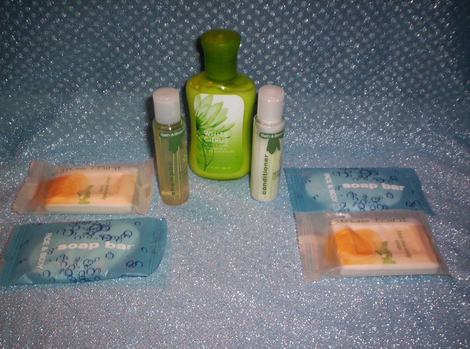 Bath & Body Works WHITE CITRUS Gift Set Lot Lotion Shampoo Conditioner Soap Mint