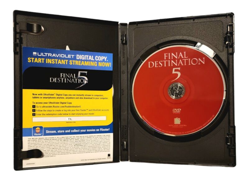 Final Destination 5 (dvd, 2011) Ultraviolet Digital Copy Code Horror Thriller
