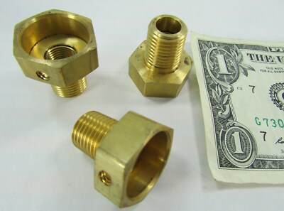 Lot 10 KDS Controls Brass Hex Probe Housing 1/4'' NPT x 1/8'' NPT Bushings Sensors