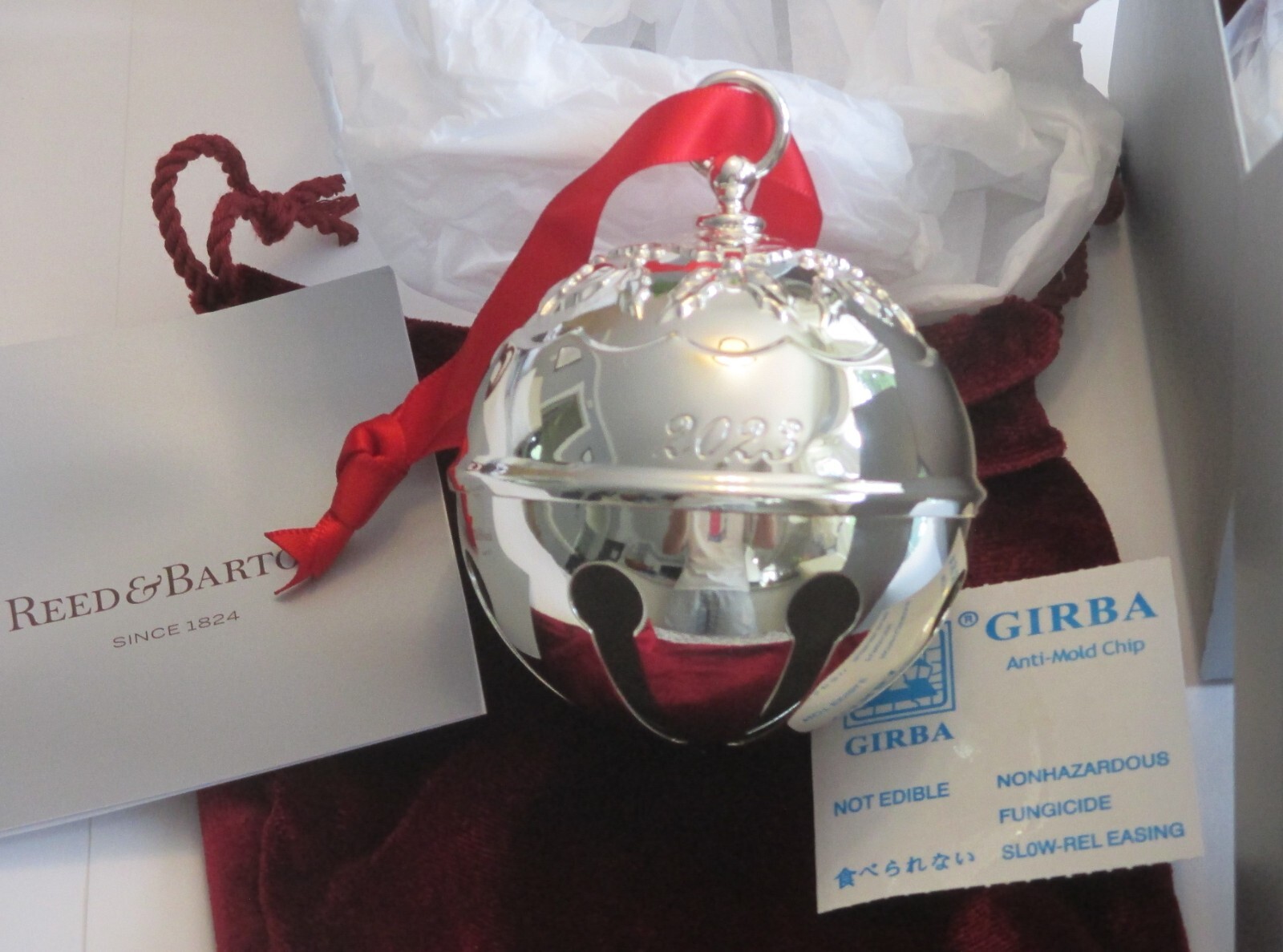 Reed & Barton 2023 HOLLY BELL 48th Edition .35 Metallic Round Christmas Ornament