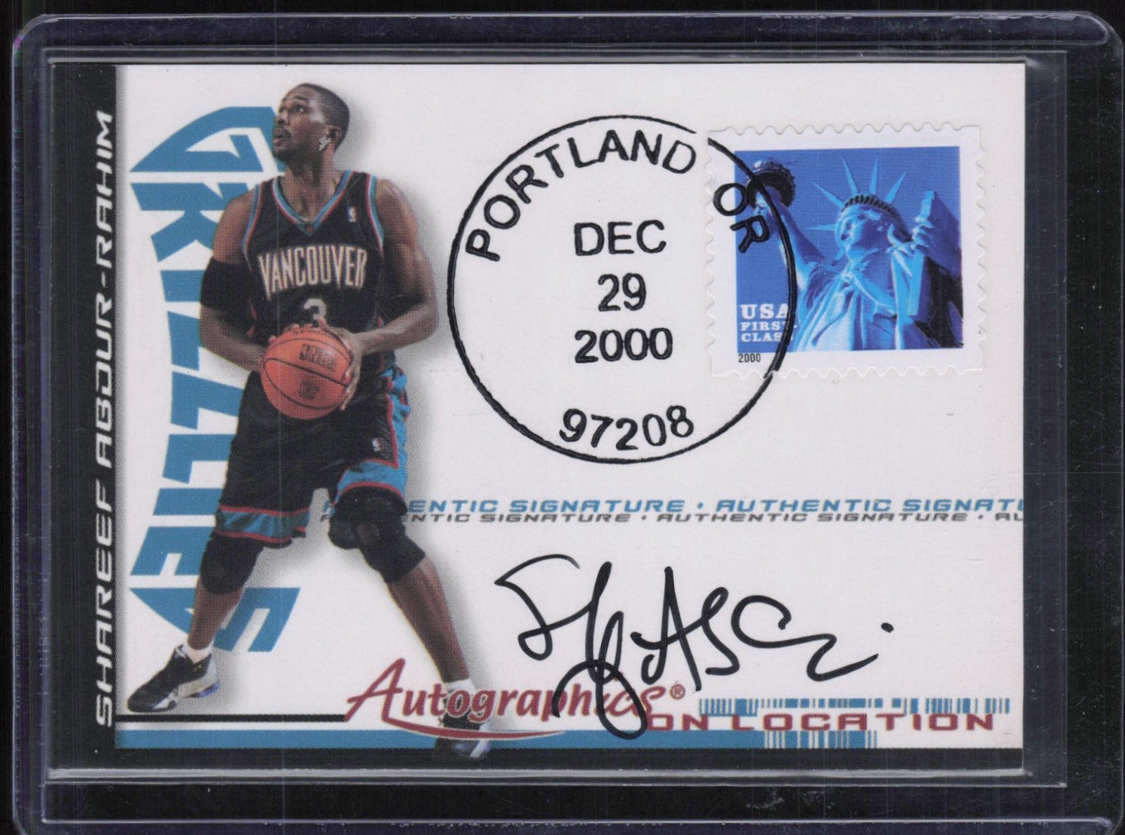 2000 Fleer Autographics On Location Shareef Abdul-Rahim Auto Autograph