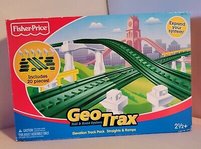 Fisher Price GeoTrax Elevation Track Pack Straights & Ramps G6170 20 Pieces NEW