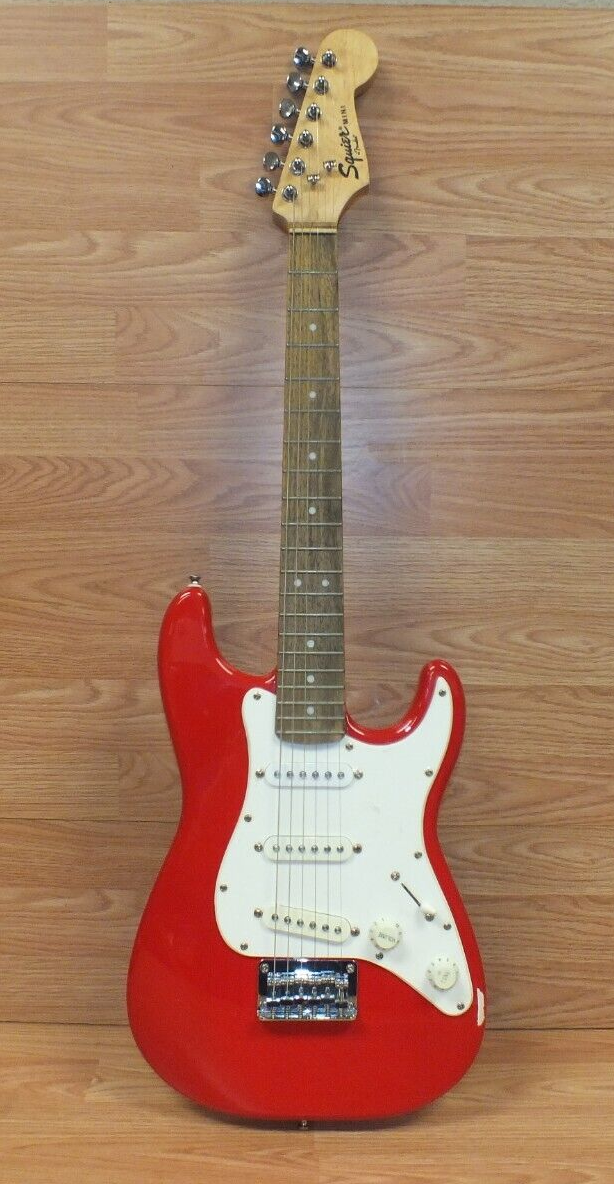 Bright Red Squier Mini Fender Stratocaster Electric Right Bright Red Squier Mini Fender Stratocaster Electric Right