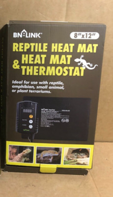 BN-LINK Durable Reptile Heating Pad 8'' X 12'' + Digital Thermostat Set Waterproof