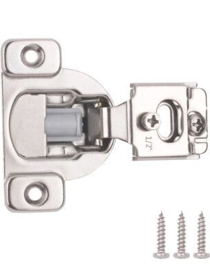 1/2'' Overlay Soft Close Face Frame Kitchen Cabinet Hinges Nickel Finish 25 Pcs