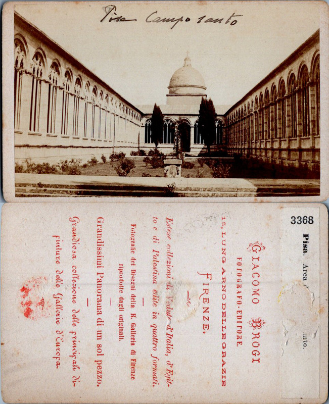 Italie, Italia, Pise, Pisa, Campo Santo, Circa 1870 Cdv Vintage Albumen - Giacom