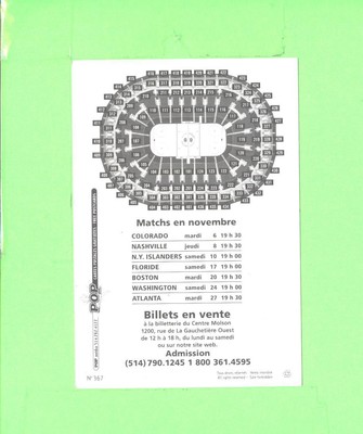 OO ADVERTISING CARD LES CANADIENS THEODORE GOALER OF CANADIEN MONTREAL HOCKEY