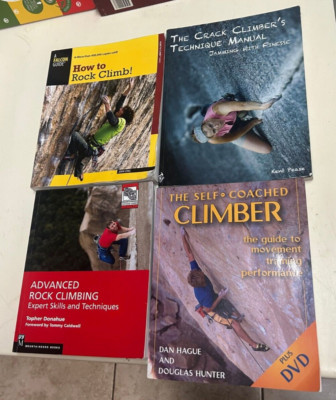 ROCK CLIMBING Lot Of 4 Books Advanced Self Coached How To Crack Climber's