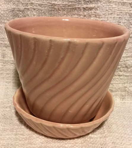 Two Brush McCoy Swirl Planter Pots #326 Pink Green Vintage 4”