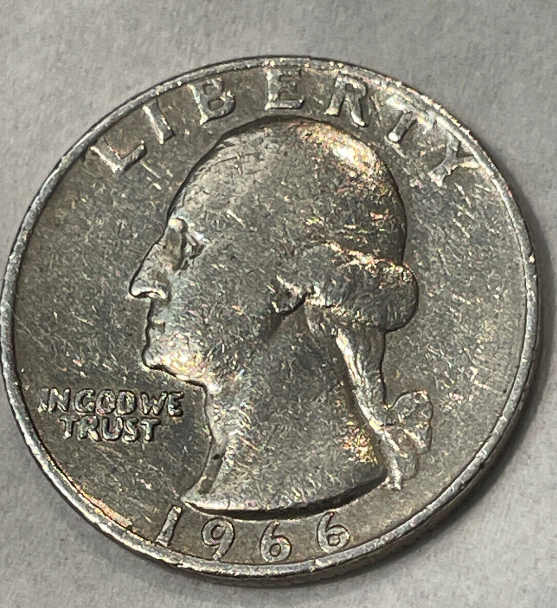 ちゃまなり US QUARTER 1966 (25c) with NO MINT MARK, ERRORS ON 