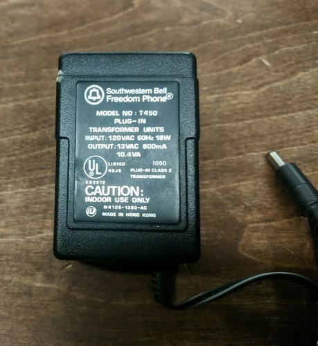 Southern Bell Freedom Phone Power Supply Cable Cord 13V AC 800mA T450