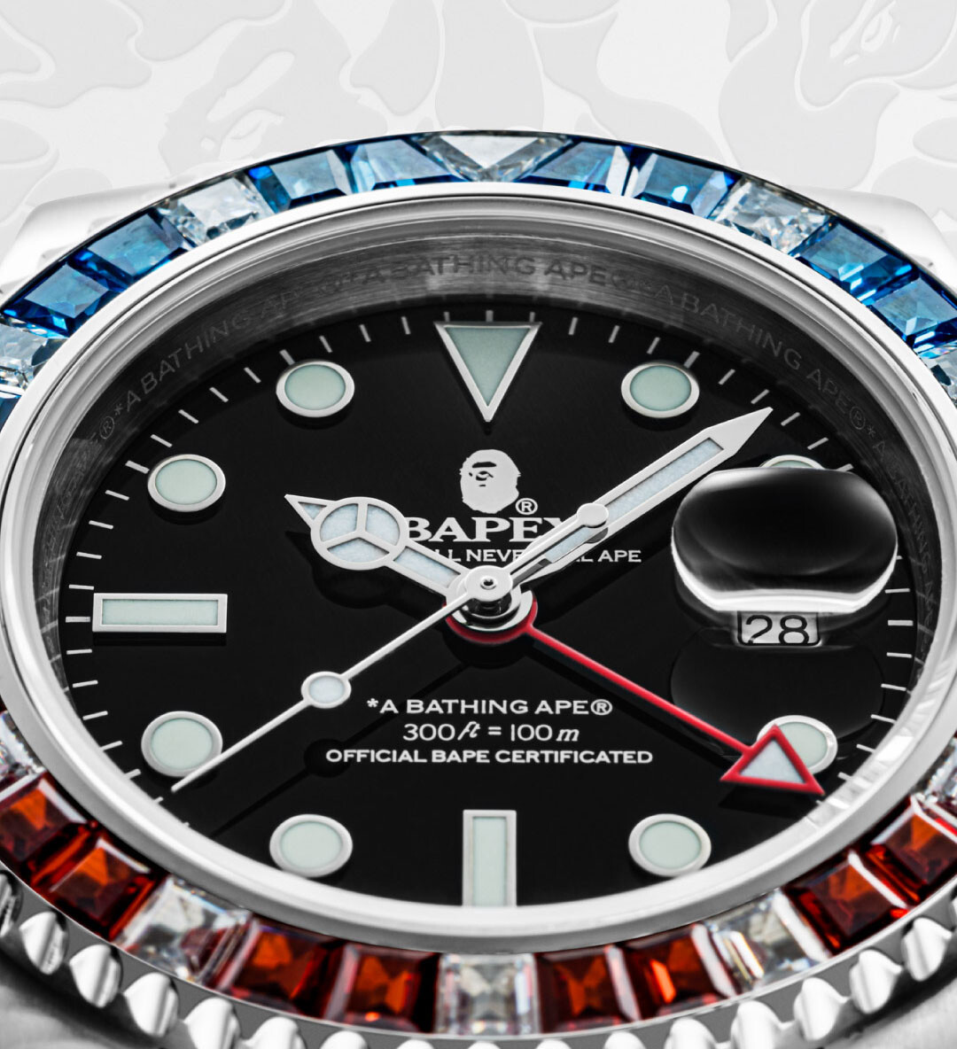 Pre-owned A Bathing Ape 2024 Ss  Men's Goods Bapex Type 2 Crystal Stone 1j70187008 In Black X Blue