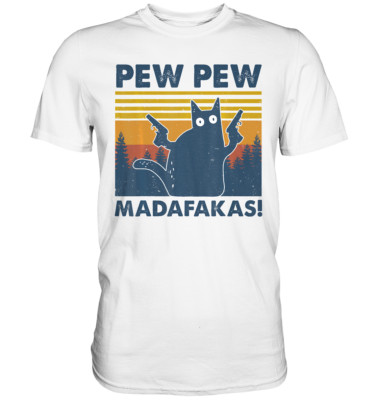 Vintage Cats Pew Pew Madafakas Funny Crazy Cat Lovers Gifts T-Shirt