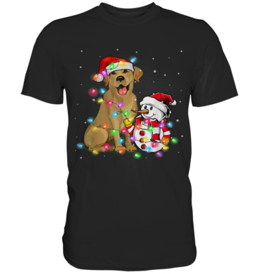 Lustiger Labrador Hund mit Schneemann Christmas Weihnachten Xmas T-Shirt 