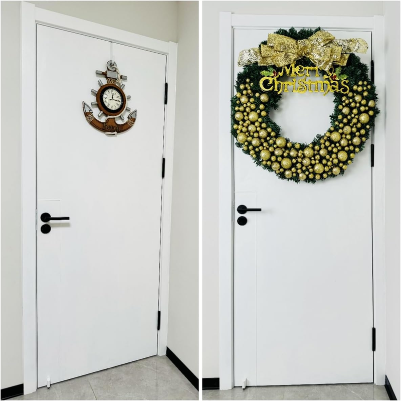 Over the Door Hooks 4Pcs L=5.5" Fit 1 3/8" Door Steel w/ White Rubber Coating Ha