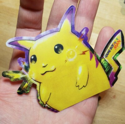 1 POKEMON PIKACHU YELLOW CHEEKS JUMBO DISHWASHER SAFE VINYL DIE CUT STICKER