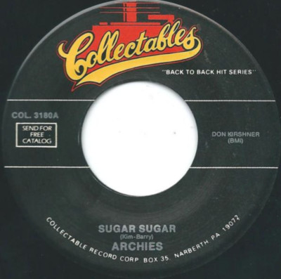 Archies / Johnny Thunder   Sugar Sugar / Loop De Loop 45 Rpm Record