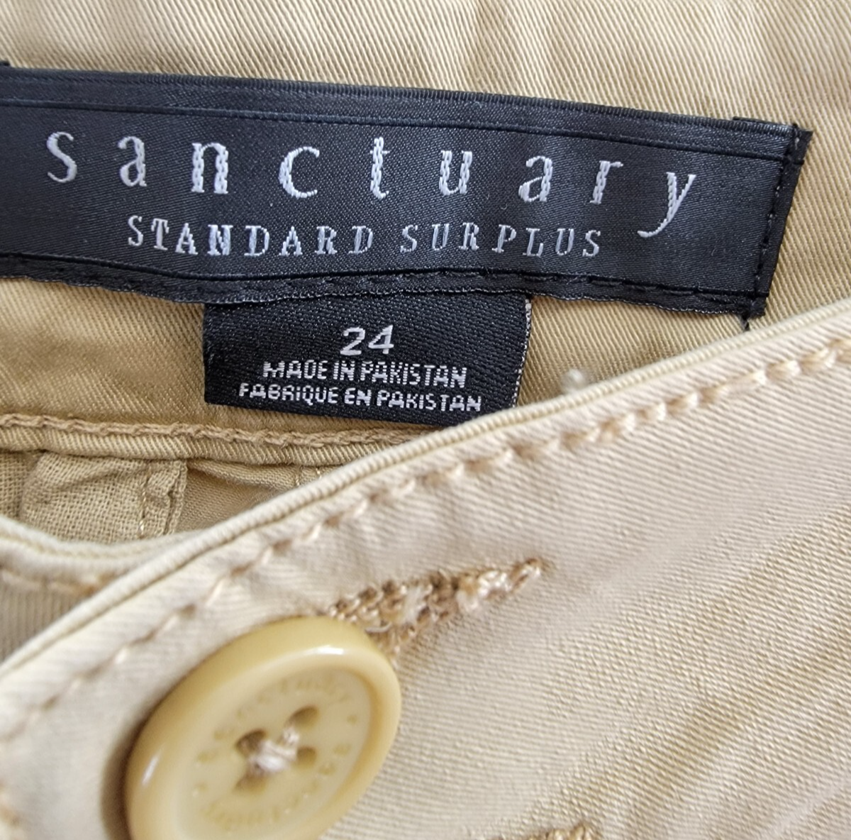 Sanctuary Rebel Cargo Pants Women's 24 True Khaki Belt Loops Button Closures~ - Picture 11 of 18