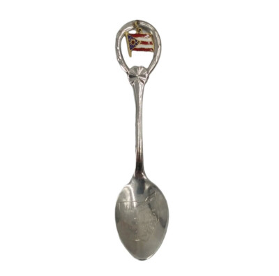 Ohio Souvenir Spoon Map Flag Charm For Leaf Clover Vintage