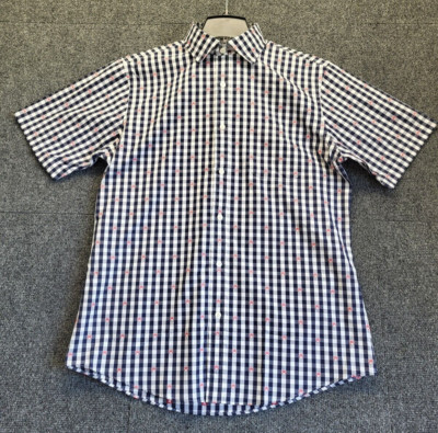 Brooks Brothers Men's Regent Fit Dress Shirt Crab Gingham Size M Short Sleeve