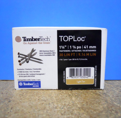 100x AZEK Composite Deck Screws TOPLoc TimberTech 1-5/8'' Light Tan