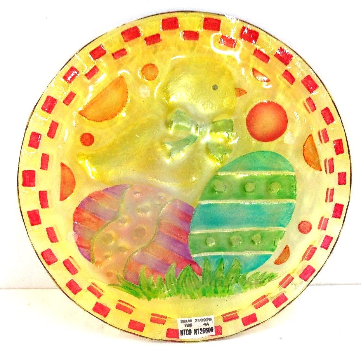Decorative Round Glass Baby Chick/Egg Plate. 9.5