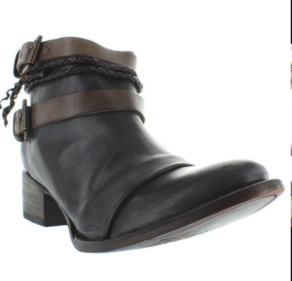 Pre-owned Freebird By Steven Simba Ankle Boots Brown/black Sz 6