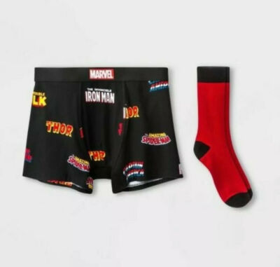 Marvel Universe Boxer Brief Sock Set - Men's XLarge Briefs + Socks by MAD Engine