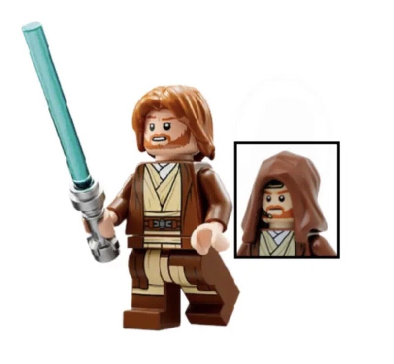 Lego Star Wars Obi-Wan Minifigure Including Hood + Lightsaber New Sw1220 75333