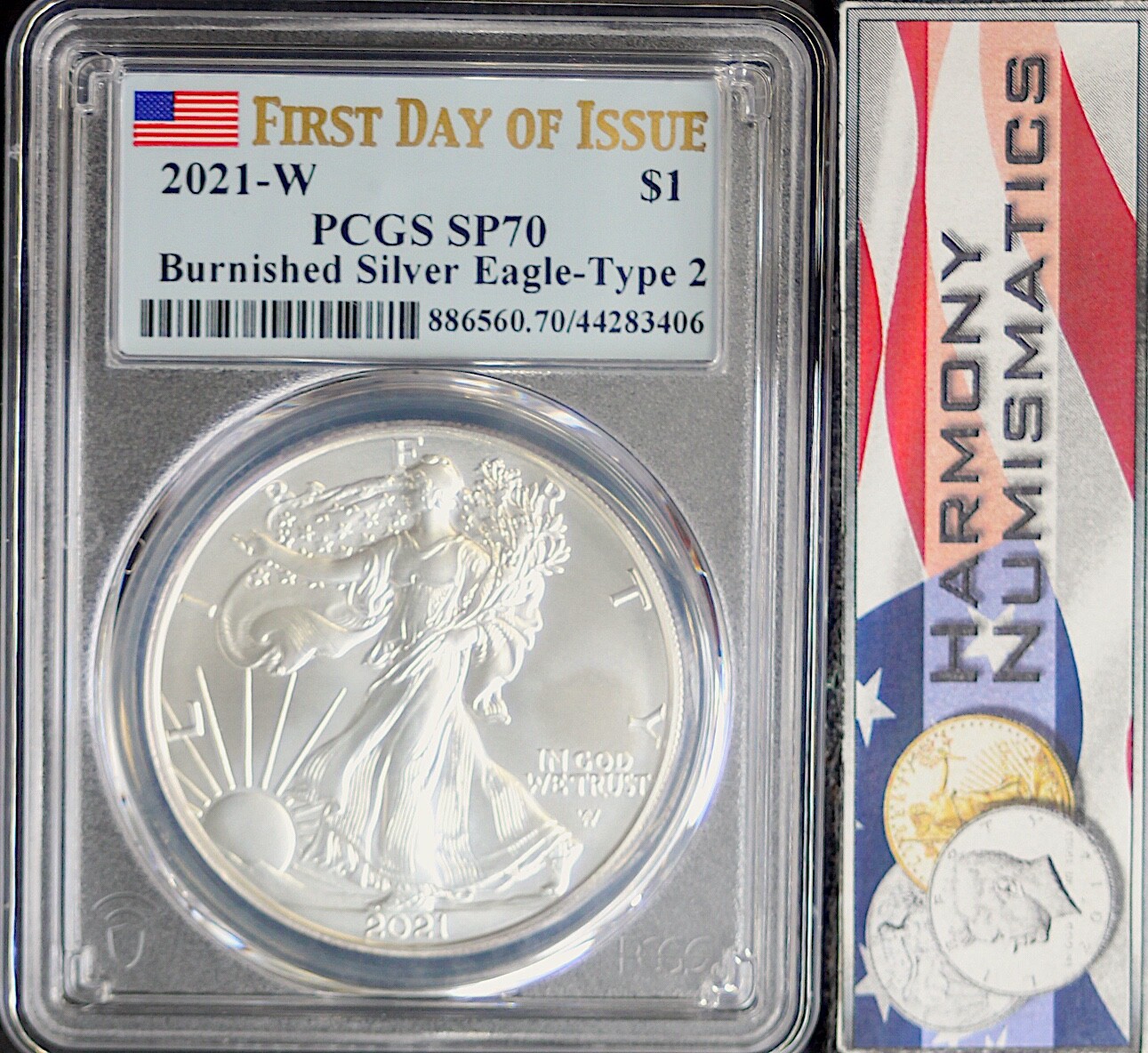 2021年 type1.type2セット イーグル銀貨 PCGS MS70 2021 1-oz