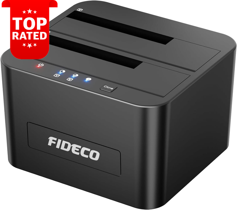 USB 3.0 Dual Bay Hard Drive Docking Station 2.5 3.5 Inch HDD SSD Clone