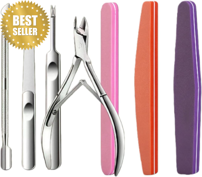 Cuticle Trimmer，7-In-1 Professional Cuticle Trimmer Kit, Stainless Steel Cuticle