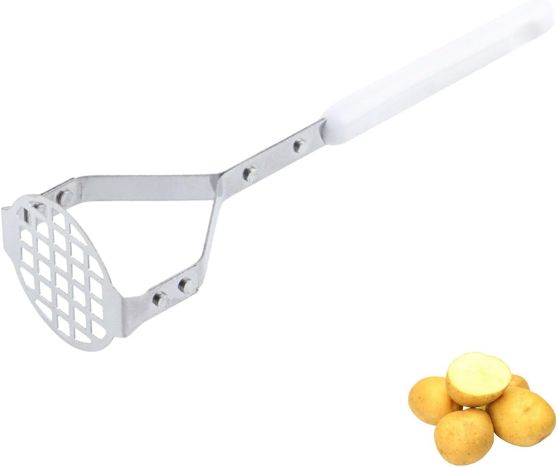 Stainless Steel Potato Masher, Features an Ergonomic Comfort Handle, a Practical